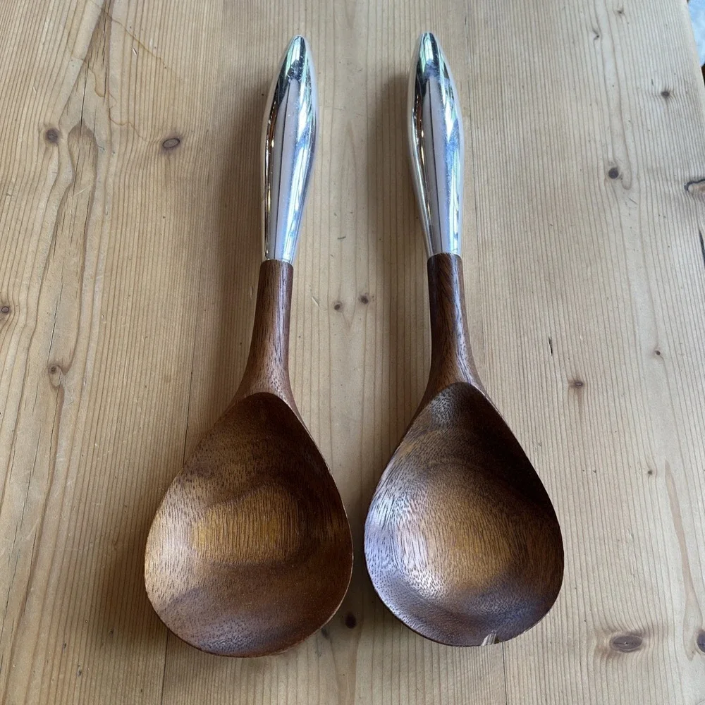 Nambe‎ Salad Servers-Acacia Wood!! As Pictured!